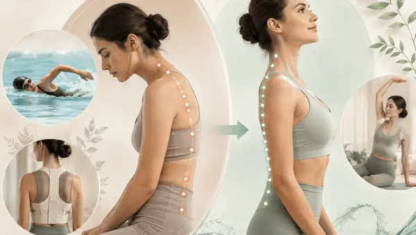 Corriger sa posture durablement : natation, corset et exercices pour redresser le dos